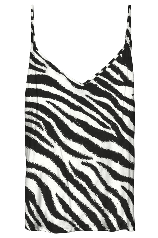 VMEASY JOY V-NECK SINGLET WVN GA 10297362 BIRCH/ZEBRA